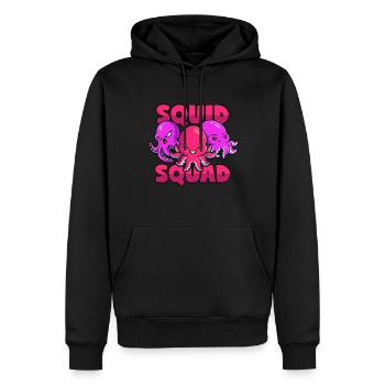 Tintenfisch Squad, Oktopus Team, Kraken Clan - Männer Premium Bio Hoodie - Schwarz - Vorne - Nico (187cm)