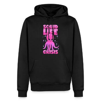 Calmar de la quarantaine-crise Poulpe Poulpe Calmar - Sweat à capuche Premium bio Homme - noir - Devant - Nico (187cm)