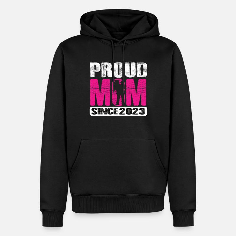 Proud Mom Since 2023 - Männer Premium Bio Hoodie - Schwarz