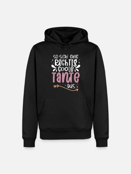 So Sieht Eine Richtig Coole Tante Aus - Männer Premium Bio Hoodie - Schwarz