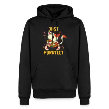Just Perfect Cat Cats Baby Cat Maman - Sweat à capuche Premium bio Homme - noir - Devant - Nico (187cm)