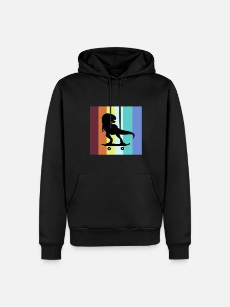 Skateboard Trex Skater Skateboard - Men’s Premium Organic Hoodie - black