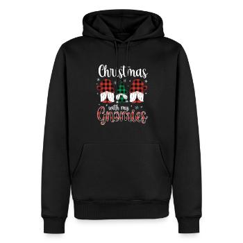 Noël avec mes gnomies - Sweat à capuche Premium bio Homme - noir - Devant - Nico (187cm)