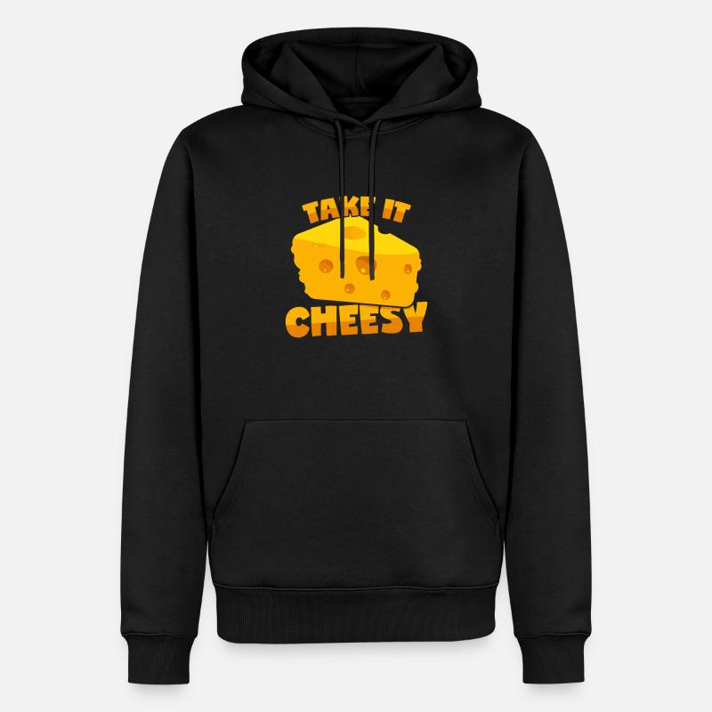 Käse: "Take It Cheesy" - Männer Premium Bio Hoodie - Schwarz