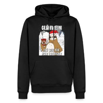 WEIHNACHTEN GLÜHWEIN IST WIE TEE - Männer Premium Bio Hoodie - Schwarz - Vorne - Nico (187cm)