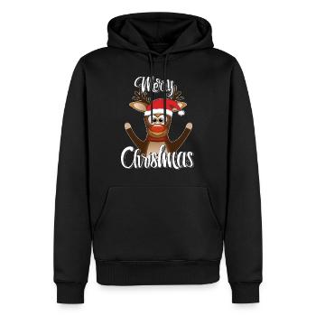 NOËL RENNES JOYEUX NOËL - Sweat à capuche Premium bio Homme - noir - Devant - Nico (187cm)
