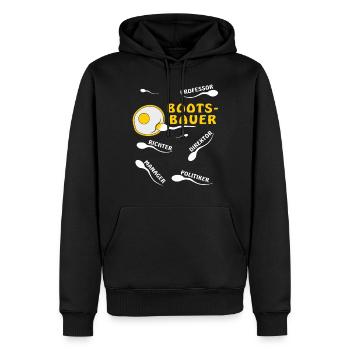 BOOTSBAUER - Männer Premium Bio Hoodie - Schwarz - Vorne - Nico (187cm)