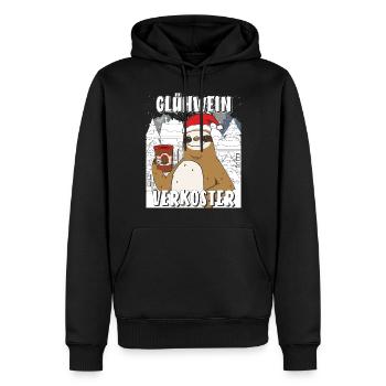 WEIHNACHTEN GLÜHWEIN VERKOSTER - Männer Premium Bio Hoodie - Schwarz - Vorne - Nico (187cm)
