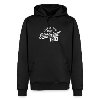 Garantiert Established im jahr 1983 Geburtstag - Männer Premium Bio Hoodie - Schwarz - Vorne - Nico (187cm)