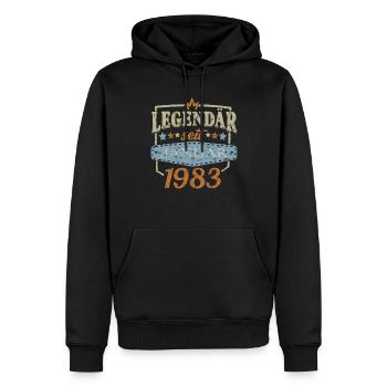 Geburtstag Sprüche Januar 1983 Geschenke - Männer Premium Bio Hoodie - Schwarz - Vorne - Nico (187cm)
