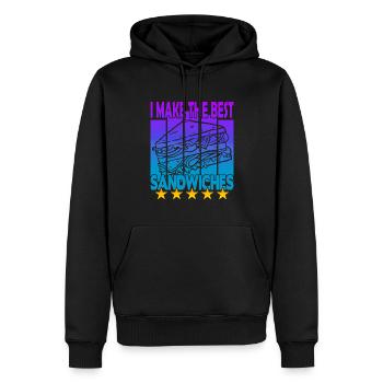 Je fais les meilleurs sandwichs - Sweat à capuche Premium bio Homme - noir - Devant - Nico (187cm)
