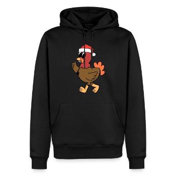 Poulet de Noël - Sweat à capuche Premium bio Homme - noir - Devant - Nico (187cm)