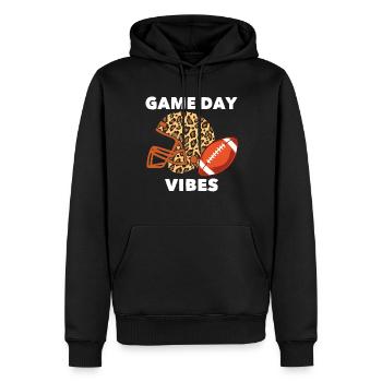 Vibrations du jour du match des joueurs de football américain - Sweat à capuche Premium bio Homme - noir - Devant - Nico (187cm)