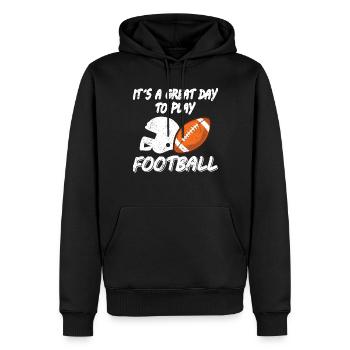 Joueurs de football américain Great Day Play - Sweat à capuche Premium bio Homme - noir - Devant - Nico (187cm)