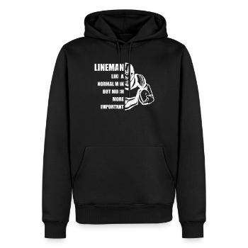 Joueur de football américain Lineman Sportsman Sports - Sweat à capuche Premium bio Homme - noir - Devant - Nico (187cm)