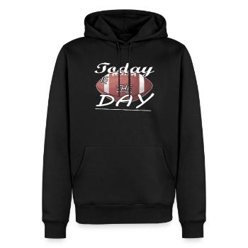 Le joueur de football américain d’aujourd’hui est le sport de jour - Sweat à capuche Premium bio Homme - noir - Devant - Nico (187cm)