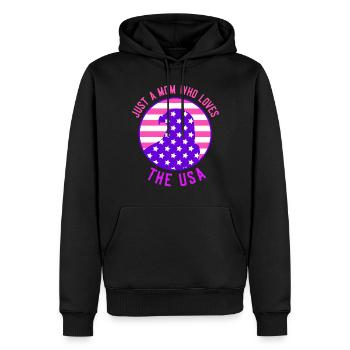 Seulement une mère qui aime les États-Unis États-Unis Amérique - Sweat à capuche Premium bio Homme - noir - Devant - Nico (187cm)