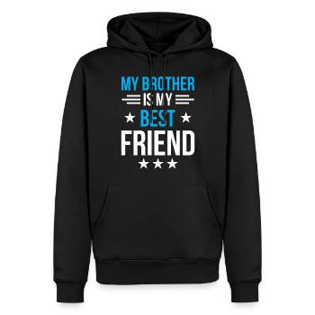 Mon frère est mon meilleur ami les frères de l’équipe - Sweat à capuche Premium bio Homme - noir - Devant - Nico (187cm)