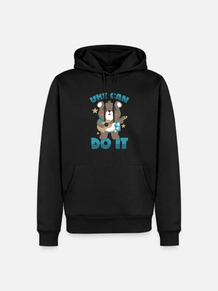 Ukulele Motivation - Männer Premium Bio Hoodie - Schwarz