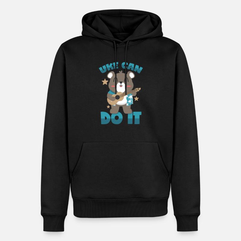 Ukulele Motivation - Männer Premium Bio Hoodie - Schwarz