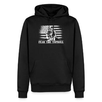 Armwrestler USA-Flaggen-Handdrücken - Männer Premium Bio Hoodie - Schwarz - Vorne - Nico (187cm)