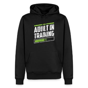 Adulte en éducation Anniversaire de l’adulte - Sweat à capuche Premium bio Homme - noir - Devant - Nico (187cm)