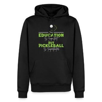Pickleball Education Is Important - Männer Premium Bio Hoodie - Schwarz - Vorne - Nico (187cm)