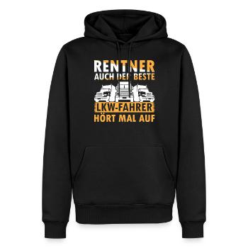 LKW Fahrer Rentner Kraftfahrer Fernfahrer Opa LKW- - Männer Premium Bio Hoodie - Schwarz - Vorne - Nico (187cm)