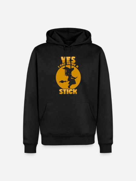 Hexe - Hexenbesen - Lustiger Spruch - Männer Premium Bio Hoodie - Schwarz