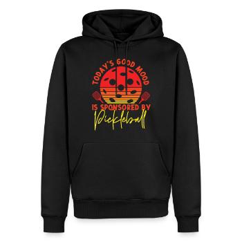 Pickleball Retro Today's Good Mood - Männer Premium Bio Hoodie - Schwarz - Vorne - Nico (187cm)