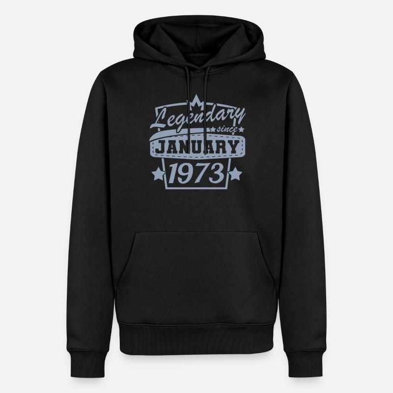 Légendaire depuis janvier 1973 Rétro - Sweat à capuche Premium bio Homme - noir