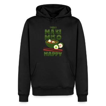 Maki & Miso - Japanisches Essen - Männer Premium Bio Hoodie - Schwarz - Vorne - Nico (187cm)