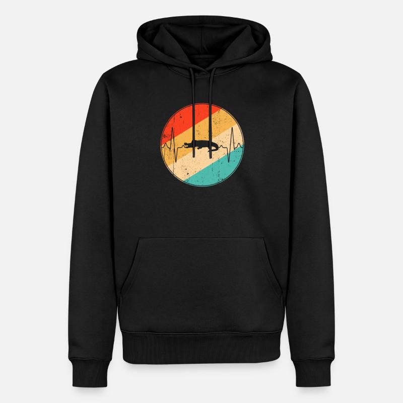 Crocodile Retro Heartbeat - Sweat à capuche Premium bio Homme - noir
