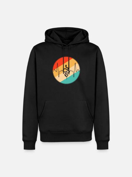 Snake Retro Heartbeat - Men’s Premium Organic Hoodie - black