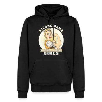 MAMAN FORTE ÉLEVANT DES FILLES FORTES - Sweat à capuche Premium bio Homme - noir - Devant - Nico (187cm)