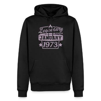 Legendär seit Januar 1973 Retro - Männer Premium Bio Hoodie - Schwarz - Vorne - Nico (187cm)