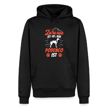 Podenco Zuhause ist spanischer Podenco - Männer Premium Bio Hoodie - Schwarz - Vorne - Nico (187cm)
