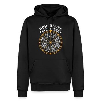 Homeoffice Glücksrad Büro Heimarbeit Home Office - Männer Premium Bio Hoodie - Schwarz - Vorne - Nico (187cm)