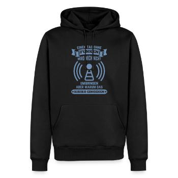 Amateurfunker ein Tag ohne funken wird mich nicht - Männer Premium Bio Hoodie - Schwarz - Vorne - Nico (187cm)