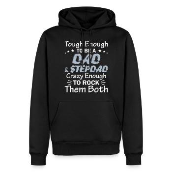 Dad Stepdad Funny Fathers Day Birthday Step - Men’s Premium Organic Hoodie - black - Front - Nico (187cm)