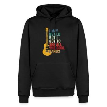 I Bin Alt, Aber Ich Muss Die Coolen Bands Sehen - Männer Premium Bio Hoodie - Schwarz - Vorne - Nico (187cm)