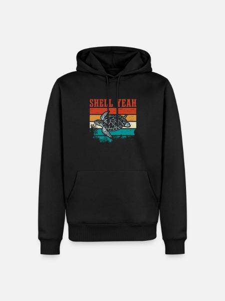 Turtle Retro Turtle Saying Funny - Men’s Premium Organic Hoodie - black