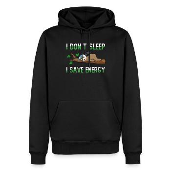 I Don't Sleep I Save Energy - Männer Premium Bio Hoodie - Schwarz - Vorne - Nico (187cm)
