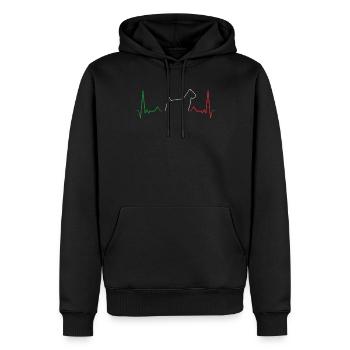 Battement de cœur Cane Corso - Sweat à capuche Premium bio Homme - noir - Devant - Nico (187cm)