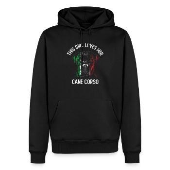 Cette fille aime son corso de canne - Sweat à capuche Premium bio Homme - noir - Devant - Nico (187cm)