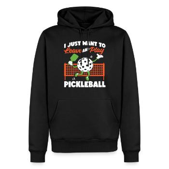 Pickleball I Just Want To Leave - Männer Premium Bio Hoodie - Schwarz - Vorne - Nico (187cm)