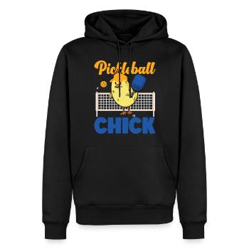 Pickleball Cute Chicken Girl - Männer Premium Bio Hoodie - Schwarz - Vorne - Nico (187cm)