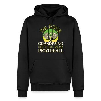 Pickleball Grandpa Retro I'm Done - Men’s Premium Organic Hoodie - black - Front - Nico (187cm)