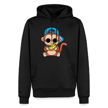 Just Freaking Love Monkeys And Bananas - Men’s Premium Organic Hoodie - black - Front - Nico (187cm)