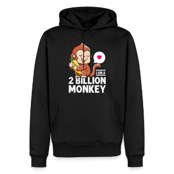 I'm a 2 million monkey banana warm feeling - Men’s Premium Organic Hoodie - black - Front - Nico (187cm)